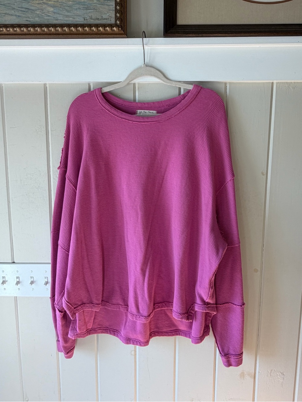 We The Free Oversized Crewneck Sweatshirt in Bright Fuchsia, Size XL, NWOT